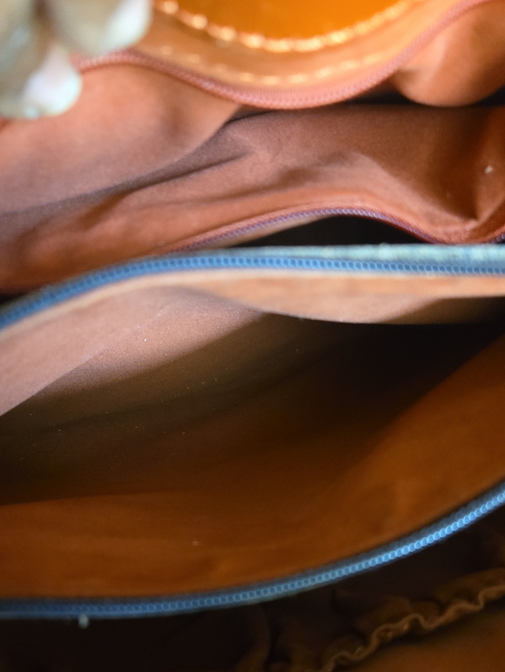Patricia Nash Lavello Leather Bucket Bag - Rust Brown/Gold Lining - Picture 10 of 13
